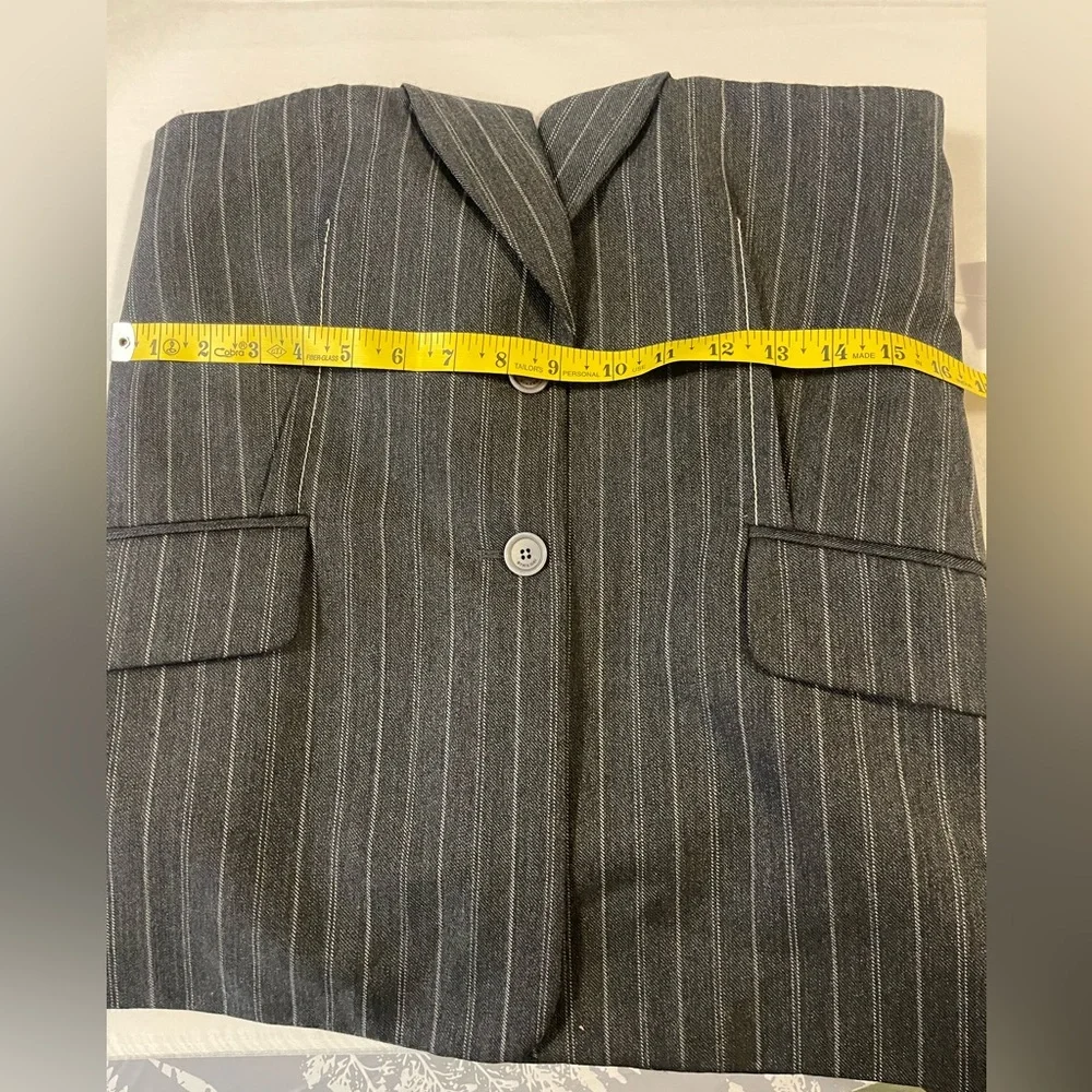 NWOT: SIMKHAI Gray Pinstripe Bustier Strapless Top Size 10 - Picture 6 of 13